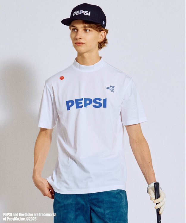 PW CIRCULUS 〈Pepsiコラボ〉【UNISEX】Pepsi 9-LOGO モックネックT ホワイト系