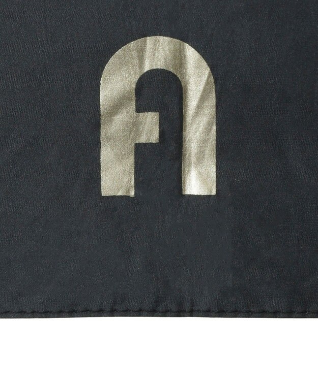 MOONBAT FURLA(フルラ) 晴雨兼用日傘 折りたたみ傘 フワクール生地使用 軽量 無地×アーチロゴ ブラック