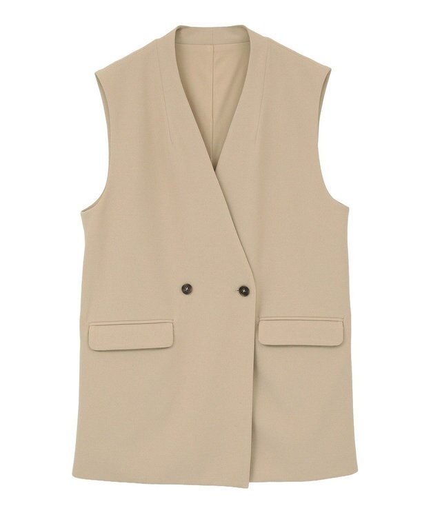 Green Parks Ｏ．洗えてストレッチ　Ｗボタンベスト Light Beige