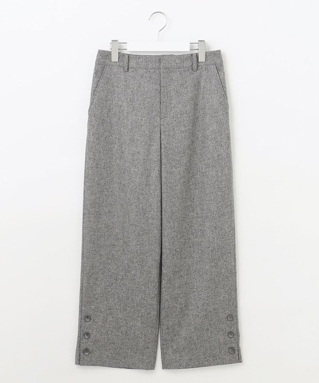 J.PRESS LADIES T/W シャブレーツイル セミワイド パンツ ライトグレー系