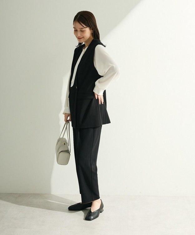 Green Parks Ｏ．洗えてストレッチ　Ｗボタンベスト Black