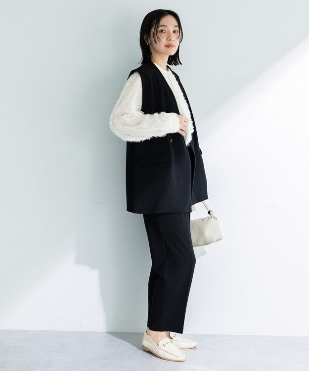 Green Parks Ｏ．洗えてストレッチ　Ｗボタンベスト Black