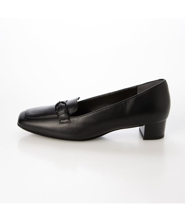 ing <ing>ベルトデザインヒールローファー ブラック