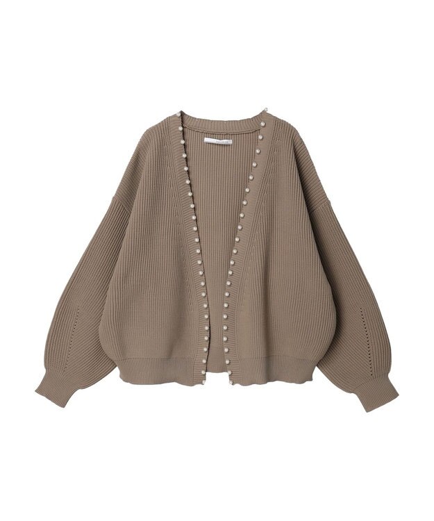 Green Parks ・ＥＬＥＮＣＡＲＥ　ＤＵＥ　パールツキトッパーカーデ Gray Beige