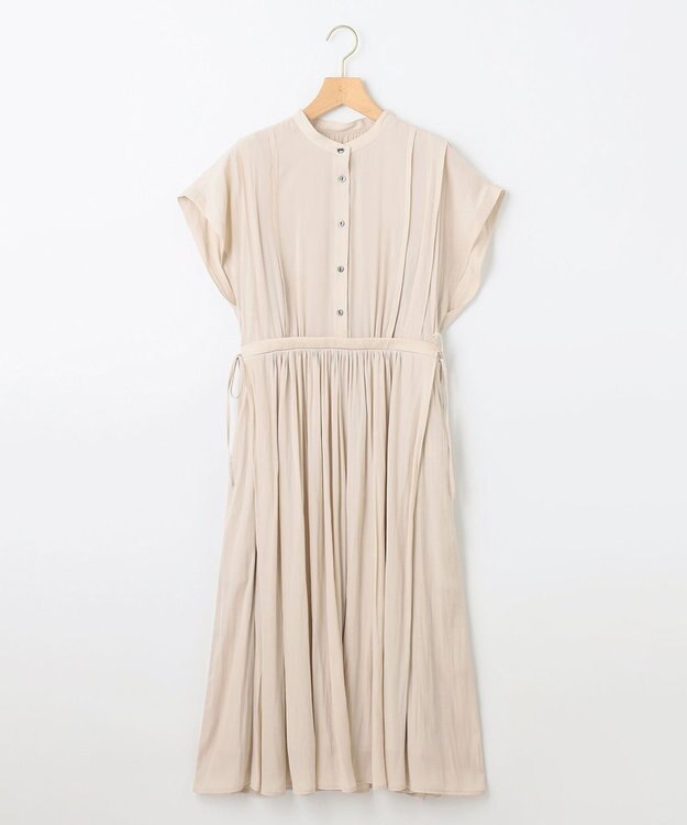 組曲 ギャザーライトデシン ワンピース サンドベージュ系