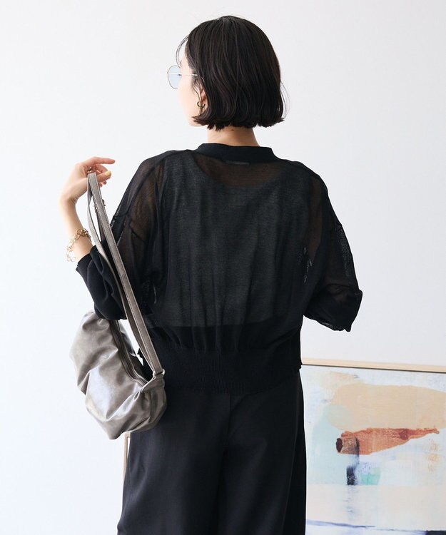 CRAFT STANDARD BOUTIQUE シアーニットカーディガン Black