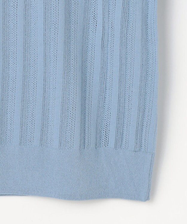 J.PRESS LADIES Rayon Elite Stretch クルーネック ニット サックスブルー系