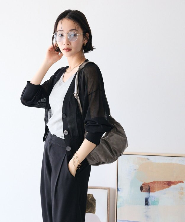 CRAFT STANDARD BOUTIQUE シアーニットカーディガン Black