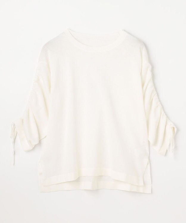 ANY L シアーシャーリングスリーブニット エクリュ