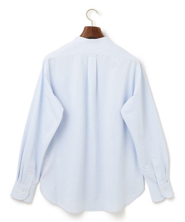 J.PRESS MEN 【KING SIZE】ピンチェックジャージ バンドカラーシャツ サックスブルー系