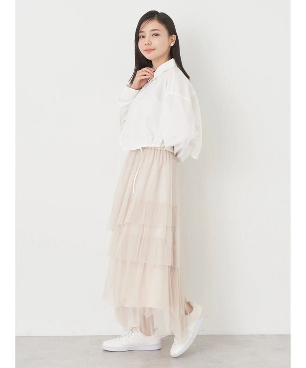 earth music&ecology ドロストヘムショートシャツ Off White