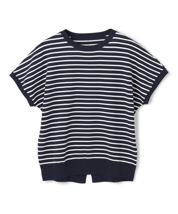 UNFILO スゴ機能美 コンパクト ニット ネイビー×オフ