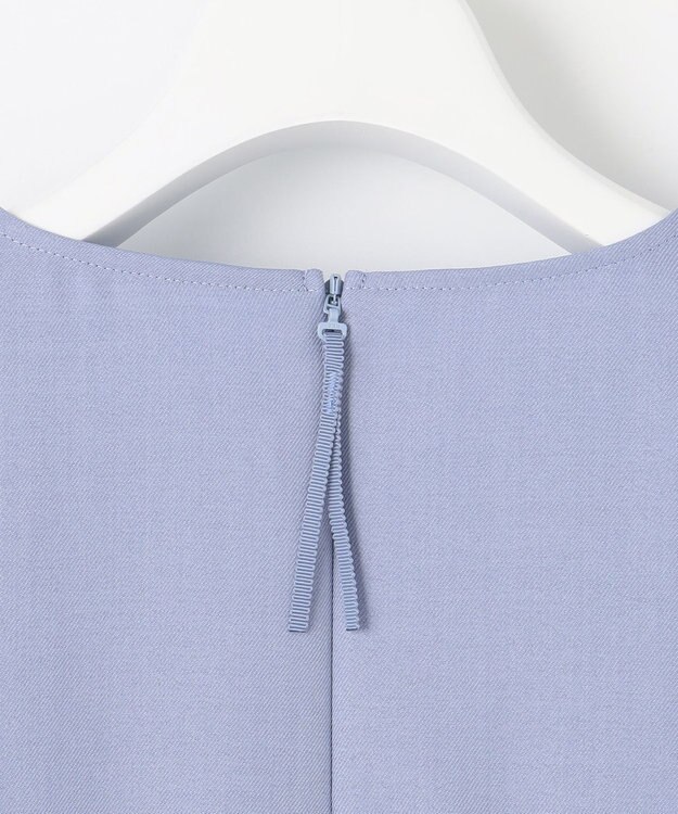 自由区 【接触冷感・速乾・UVケア・撥水・防シワ・XSサイズあり】リネンライクツィル5分袖 ブラウス ダルブルー系