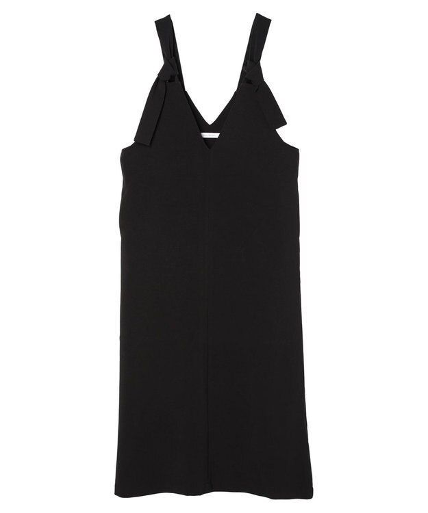 AMERICAN HOLIC 両ＶネックＩラインワンピース Black