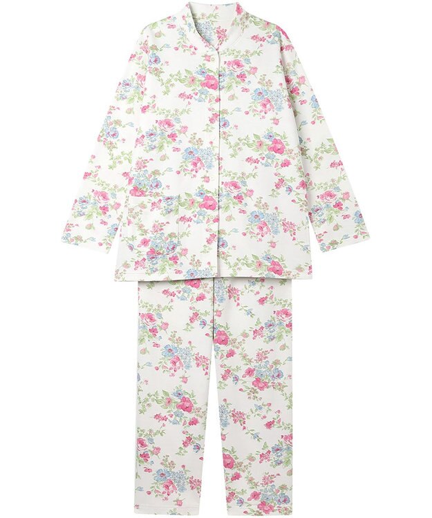 Wing パジャマ 綿100%(本体肌側) あったか 冬 長袖 長ズボン レディース EP6019 ウイング／ワコール ホワイト