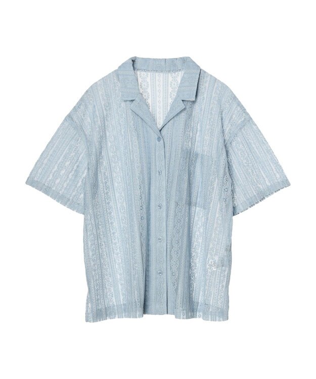 earth music&ecology フラワーレースシャツ Sax