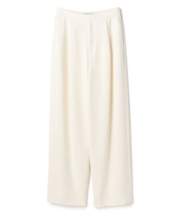 BEIGE， GYPSUM / シルキータッチ セミワイドタックパンツ Ecru