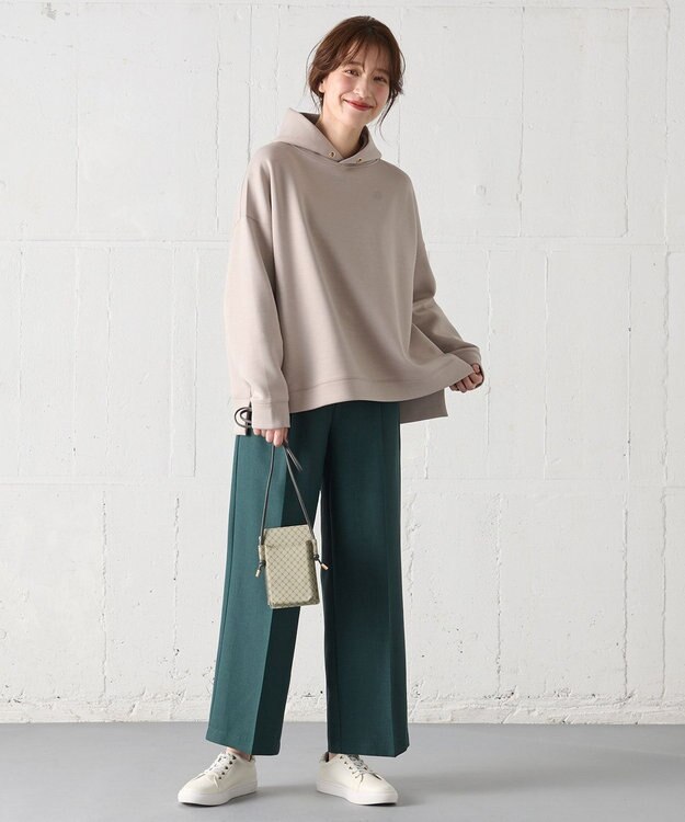 ANY L 【洗濯機可】クロップド丈ダンボールパーカー サンドベージュ