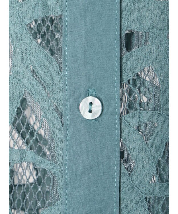 Green Parks ・ＥＬＥＮＣＡＲＥ　ＤＵＥ　レースバンドカラーブラウス Blue