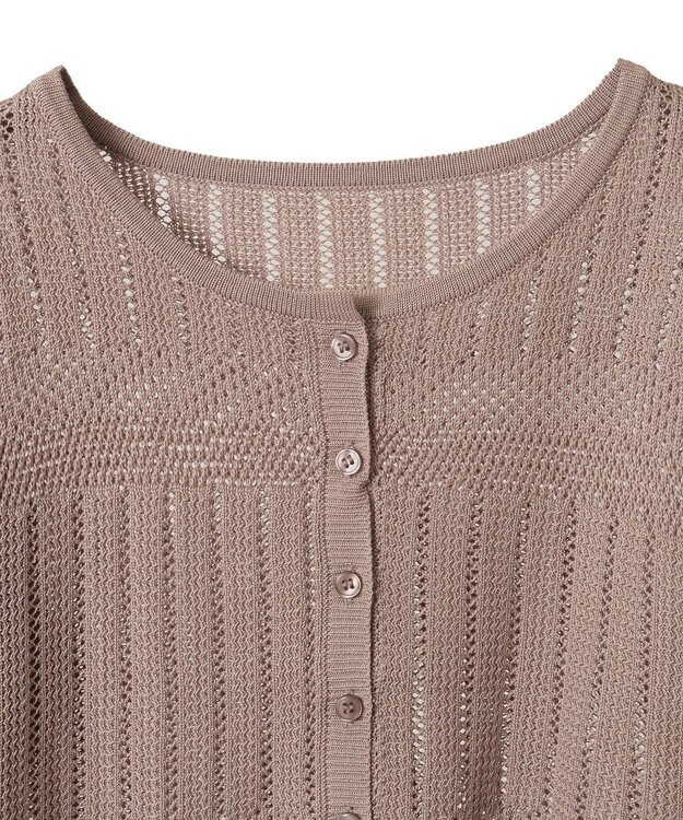 earth music&ecology ＳＥＴ２点レース編みペプラムカーデ＋スカート Pink Beige