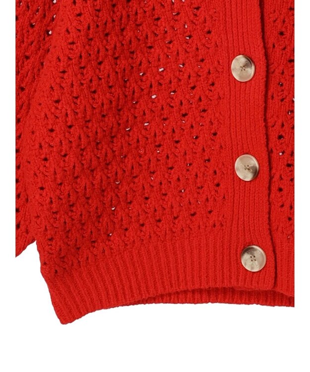 Green Parks ・Ｐｅｔｉｔ　Ｆｌｅｕｒ　スカシアミニットカーディガン Red