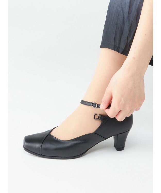 ASICS WALKING ペダラウォーキングシューズ 3E ヒール高5.0cm ブラック系