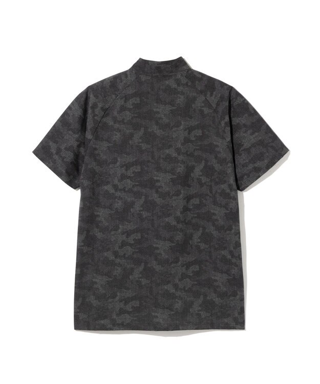 ZERO HALLIBURTON クールドッツ カモ柄モックネックTシャツ ZHG-M6S6b 85192 ブラック