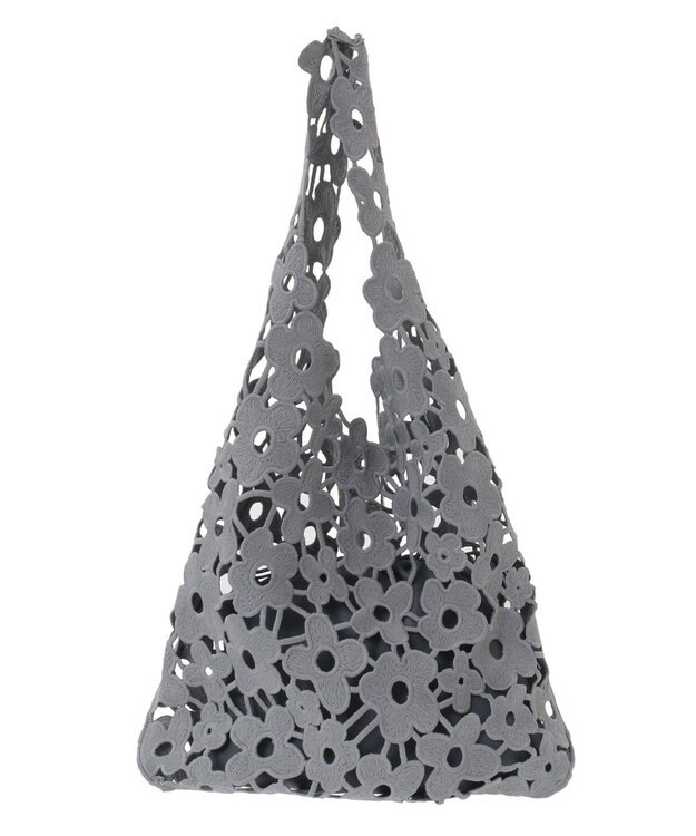 Green Parks ・ｃａｃｈｅ　ｃａｃｈｅ　フラワーレーストートバッグ Gray