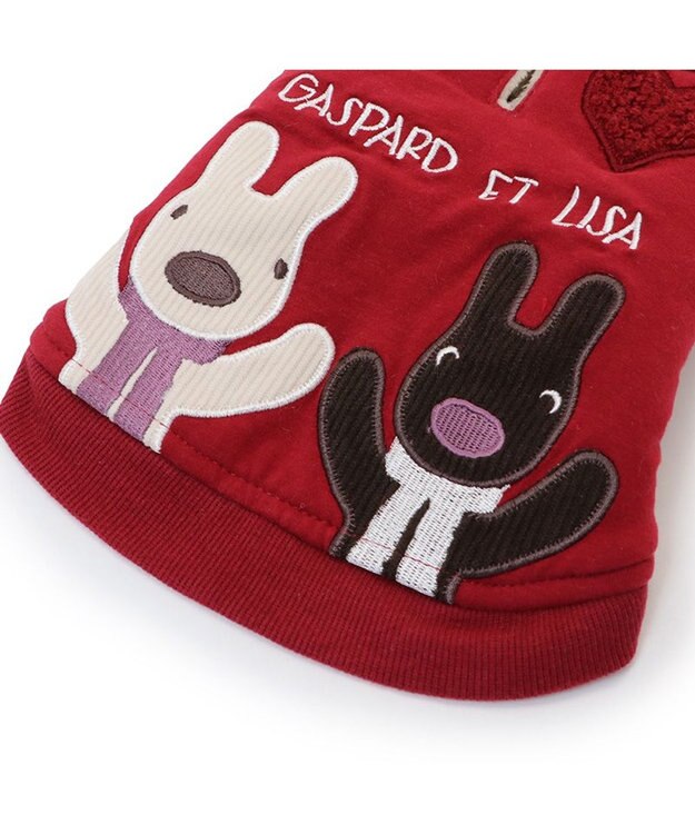 PET PARADISE リサとガスパール 遠赤外線 ベスト 《ハート》 小型犬 赤