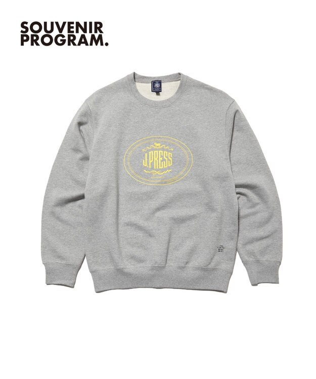 J.PRESS MEN 【J.PRESS ORIGINALS】【UNISEX】Supima Recycle French Terry Orval Logo Sweat Shirt ライトグレー系