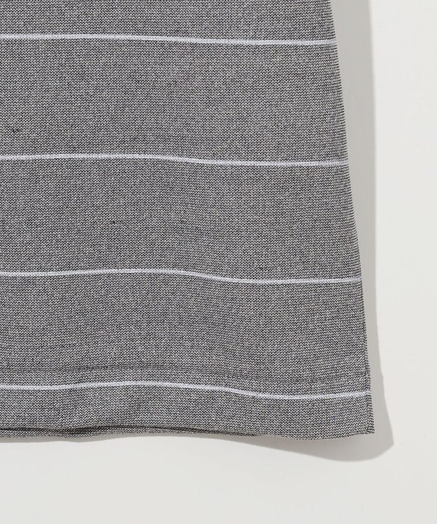 JOSEPH ABBOUD 【キングサイズ・和紙ニット/日本素材・縫製/ 軽量/通気性/速乾性】和紙フライスボーダー Tシャツ ライトグレー系2