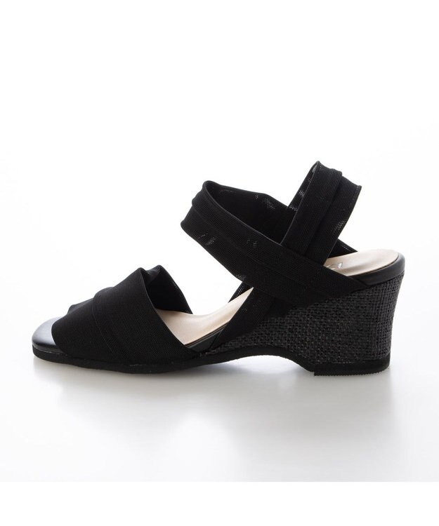 MODE ET JACOMO <D'ICI>アンクルストラップストレッチサンダル ブラック