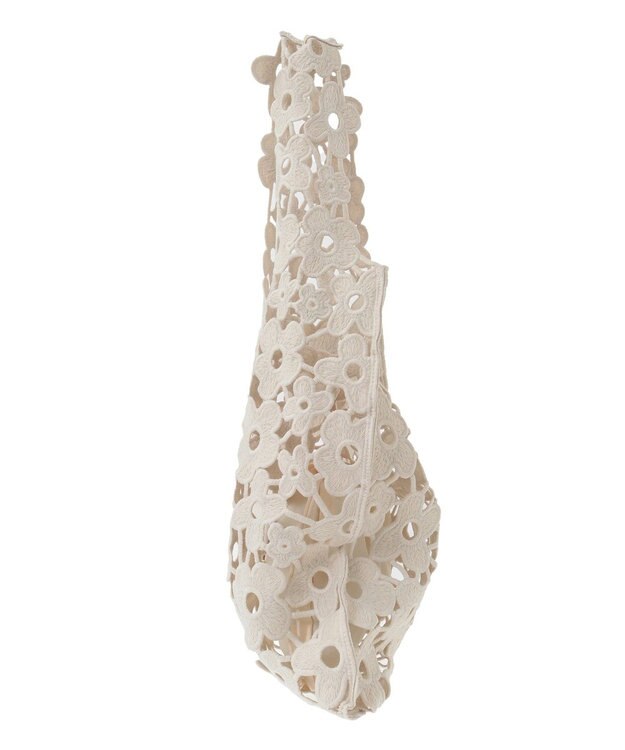 Green Parks ・ｃａｃｈｅ　ｃａｃｈｅ　フラワーレーストートバッグ Ivory