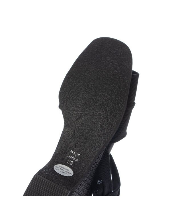 MODE ET JACOMO <D'ICI>アンクルストラップストレッチサンダル ブラック