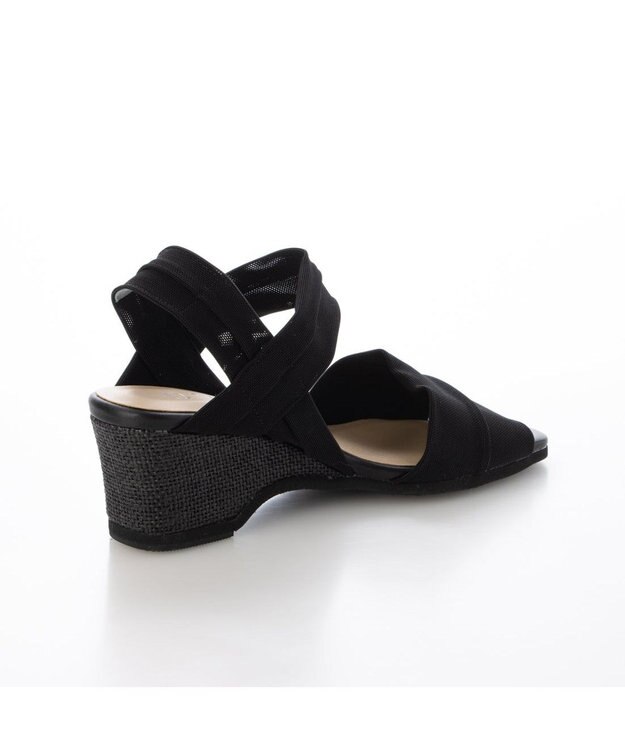 MODE ET JACOMO <D'ICI>アンクルストラップストレッチサンダル ブラック