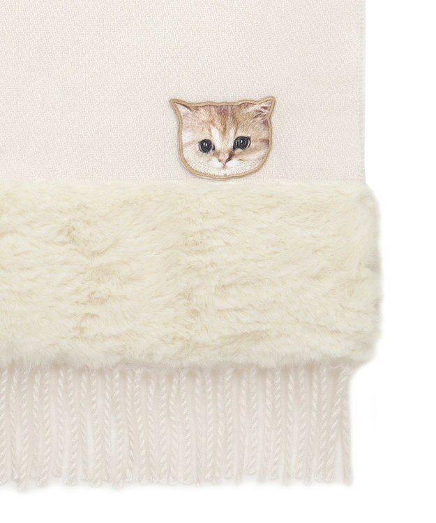 MOONBAT PAUL & JOE ACCESSOIRES ヌネットワッペン×ファームースタッチマフラー（パッケージ入り） オフホワイト