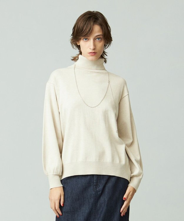 J.PRESS YORK STREET 【WOMEN】ANTI PILLING WOOL ロールネックニット アイボリー系