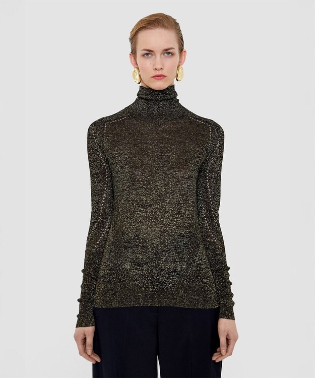 JOSEPH ルレックスニット　ハイネックニット Black / Gilt
