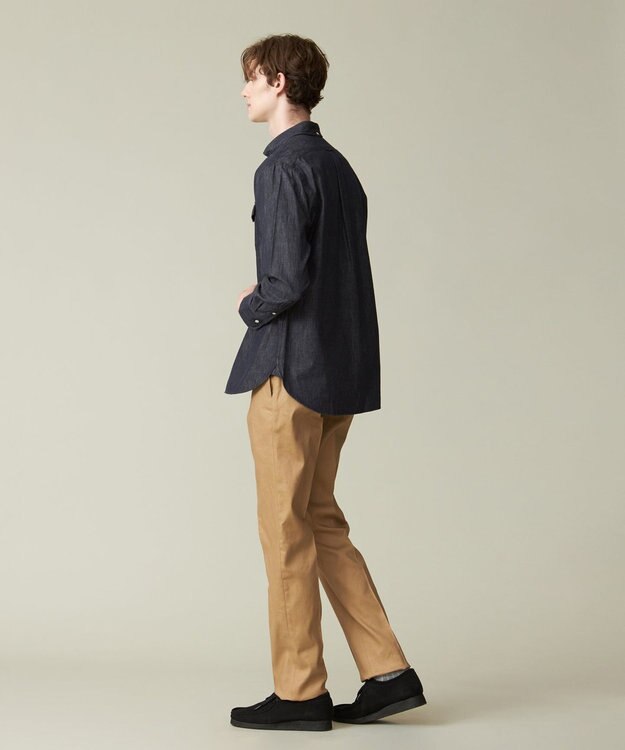 J.PRESS MEN デニムルックツイル ボタンダウンシャツ ネイビー系