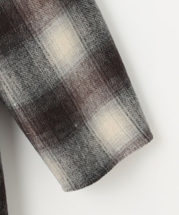 自由区 【リバーシブル】ウールリバー ノーカラーロングコート キャメル系