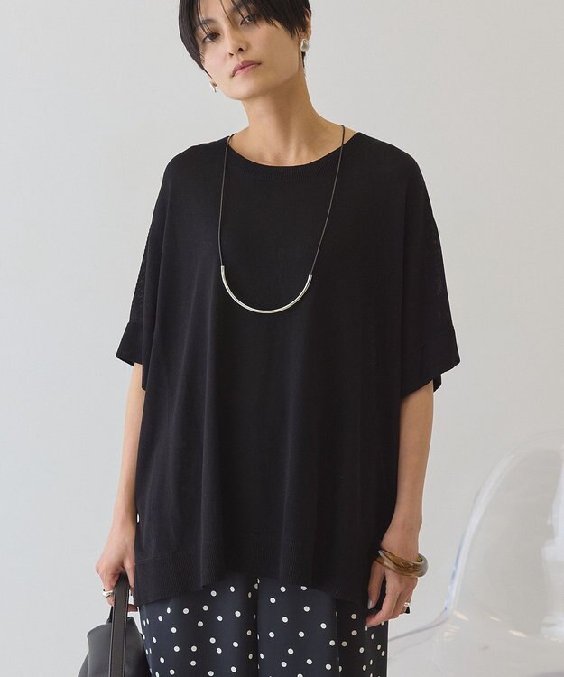 AMERICAN HOLIC 【前後2WAY】ポンチョニット Black