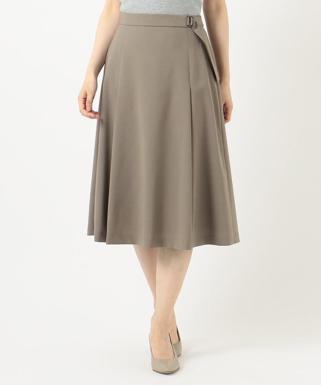 J.PRESS LADIES 【洗える】ドライタッチツイルストレッチ スカート ブラウン系