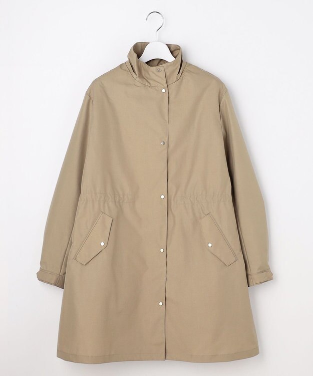 J.PRESS LADIES 【2way】スパンライクナイロンタッサー フーデッド コート キャメル系