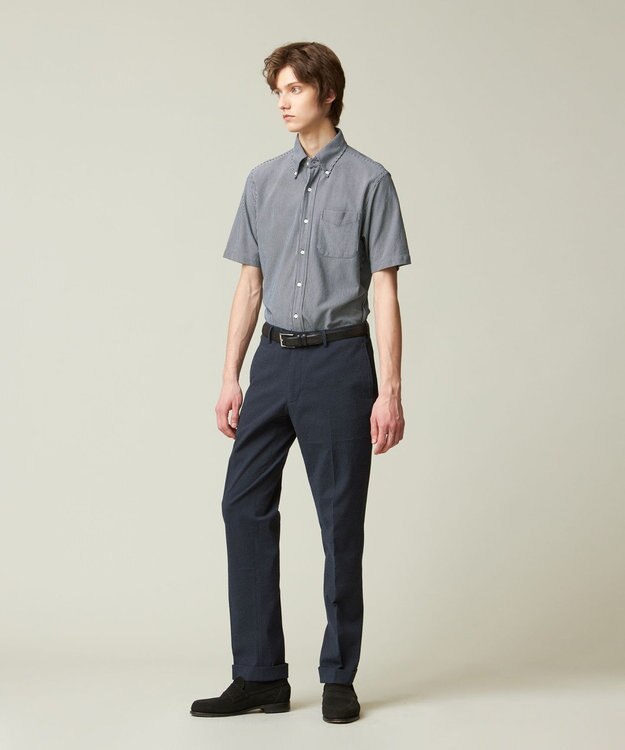 J.PRESS MEN 【夏に嬉しい高機能】カノコインレイ マイクロストライプパッチポケット シャツ/B.D. ネイビー系1