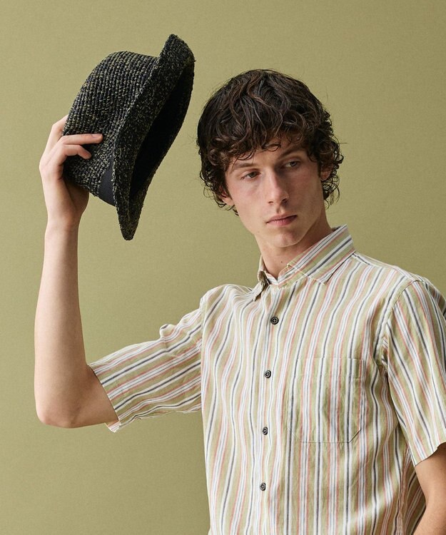 JOSEPH ABBOUD 【サイズ調整可】ラフィアメランジ ハット カーキ系