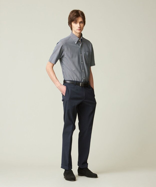 J.PRESS MEN 【夏に嬉しい高機能】カノコインレイ マイクロストライプパッチポケット シャツ/B.D. ネイビー系1