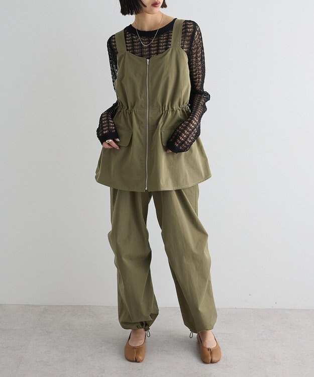 Green Parks ウ゛ィンテージペプラムオールインワン Khaki