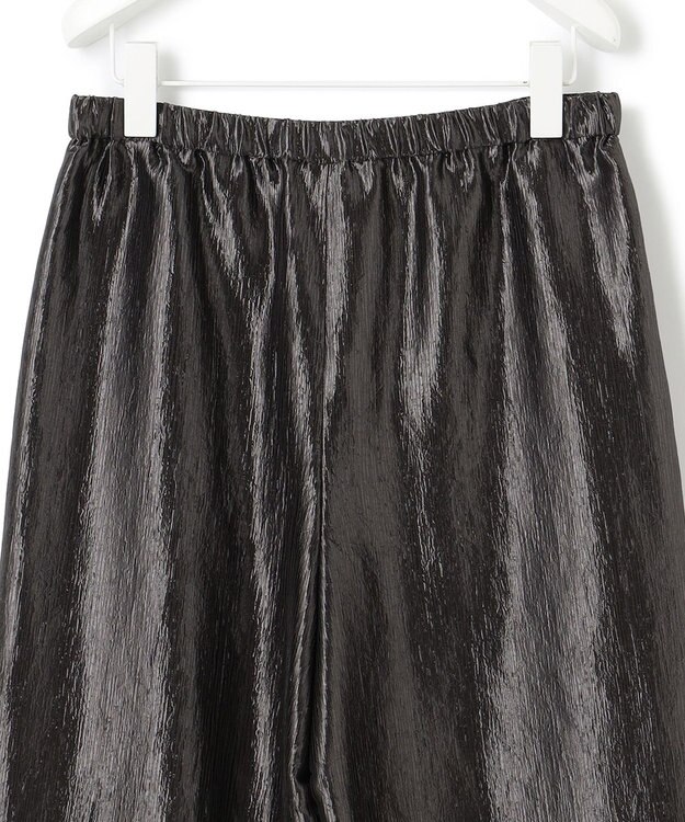 ICB 【洗える】 ブライトカールマイヤー ワイドストレートパンツ チャコールグレー系