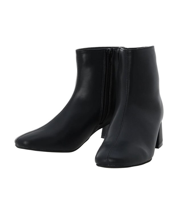 AMERICAN HOLIC スクエアトゥヒールショートブーツ Black