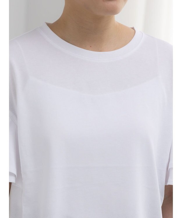 Te chichi 【接触冷感/遮熱/吸水速乾】フリルスリーブビッグTシャツ オフホワイト